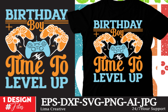 Birthday Boy Time to Level Up Design: Your Source for Gaming Birthday Celebration Art