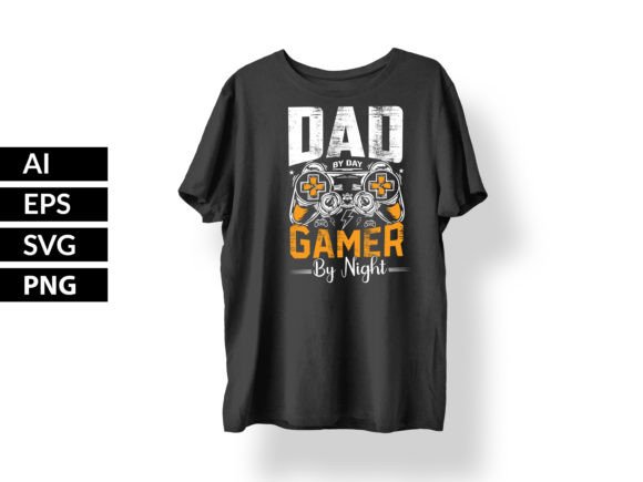 Dad by Day Gamer by Night: Celebrating Modern Identity in a Simple T-Shirt Design