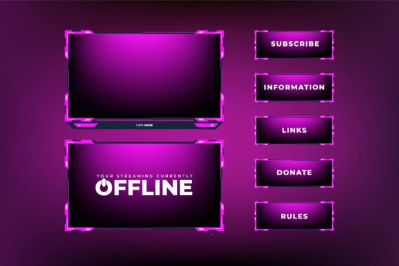 Elevate Your Stream: The Girly Screen Overlay Vector Template for Modern Creators