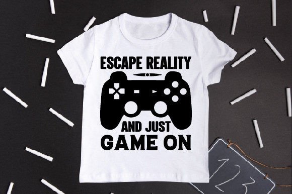Evaluating Escape Reality and Just Game Typography T-Shirt Designs
