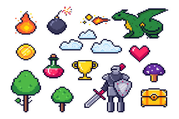 Pixel Game Elements: A Vector Toolbox for Retro Creativity