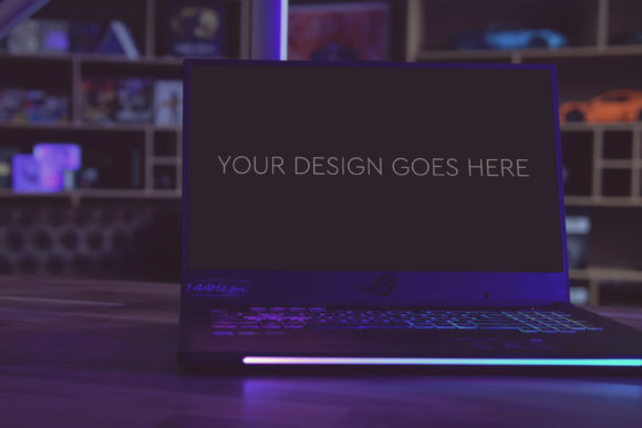 Present Your Gaming Concept with Gaming Laptop Mockup 53