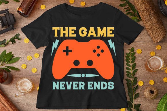 The Game Never Ends: Premium T-Shirt Designs & Vector Graphics
