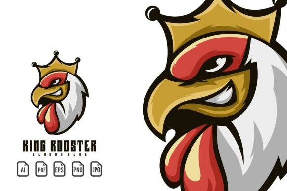 Your Champion is Ready: The King Rooster Mascot Logo Template